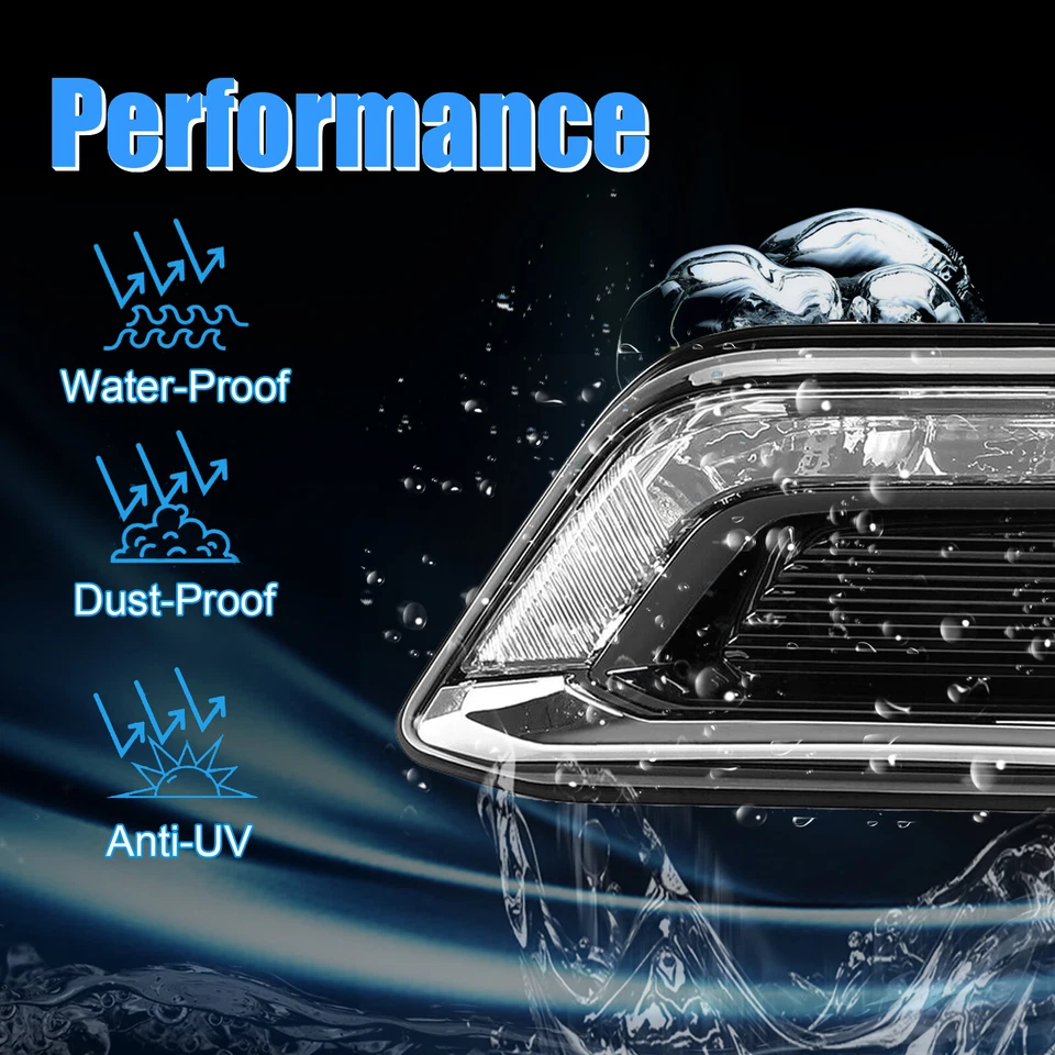 For 2014-2020 Chevy Impala Clear Lens LH+RH LED DRL Fog Light +Wiring+Switch Kit - Image 4 of 4