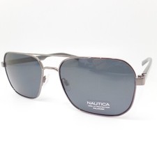 Nautica N5143S 033 Grey Gunmetal Polarized 58mm New Authentic Sunglasses