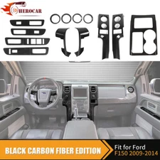 13PCS Carbon Fiber Center Front Interior Trim Kit For Ford F150 Raptor 2009-2014