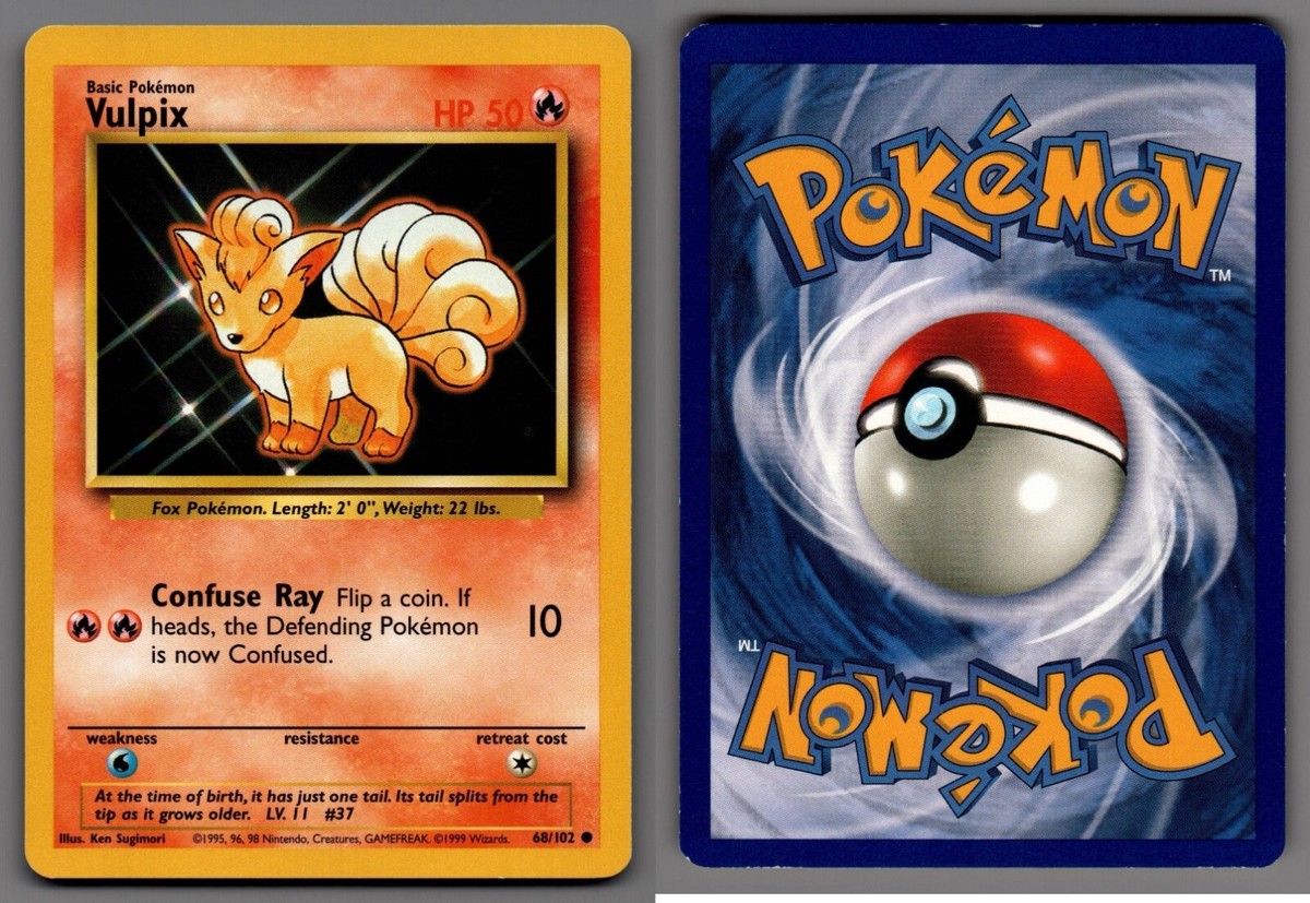 1999 Pokemon, Base Set, #68/102 Vulpix, Common | eBay