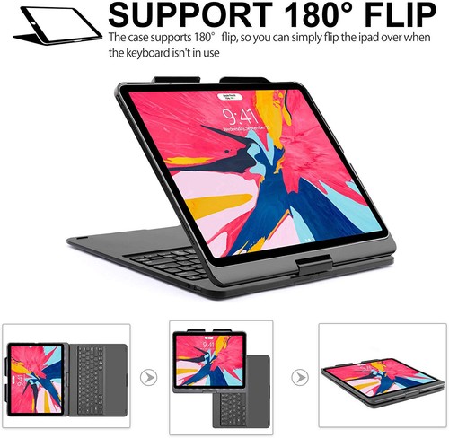 360 Degree Smart Case with Wireless Keyboard For iPad 10.2 10.5 10.9 11 12.9 - Picture 3 of 17