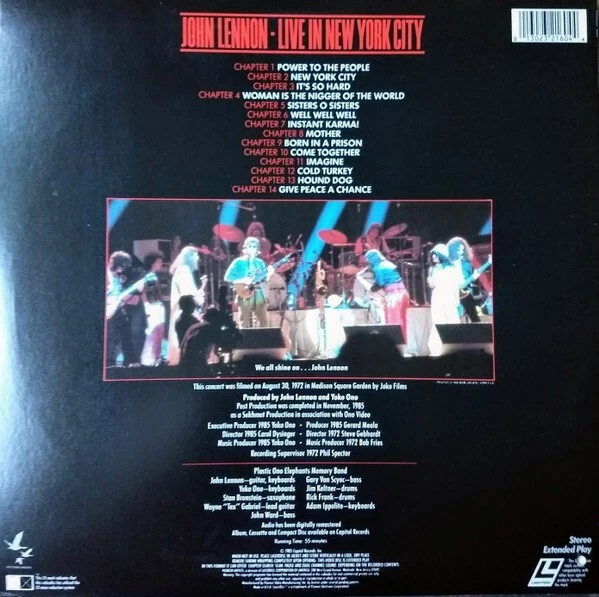 John Lennon Live In New York City One to One Concert 1972 LD Laserdisc  BEATLES - Image 2 of 2