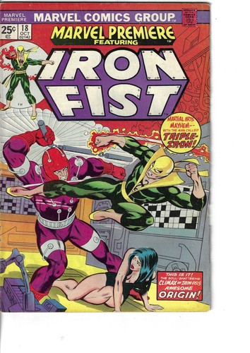 Marvel Premiere 18 Iron Fist VG/F 1974 Glossy