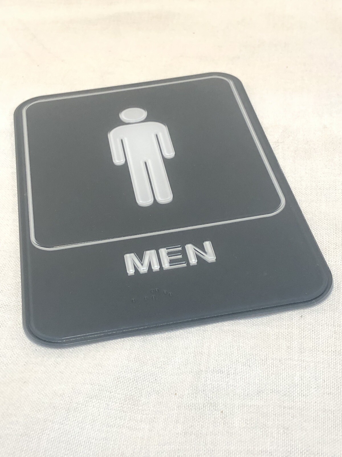 MEN'S ROOM RESTROOM SIGN BATHROOM BRAILLE NO WHEELCHAIR 6" X 9" TACTILE