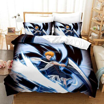 Anime BLEACH 3D Bedding Set 2/3PC Duvet Cover Pillowcase 4 Sizes 3A