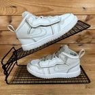 Nike Trainers Baby Size UK 9.5 Jordan 1 Triple White Leather Mid Casual Shoes TD