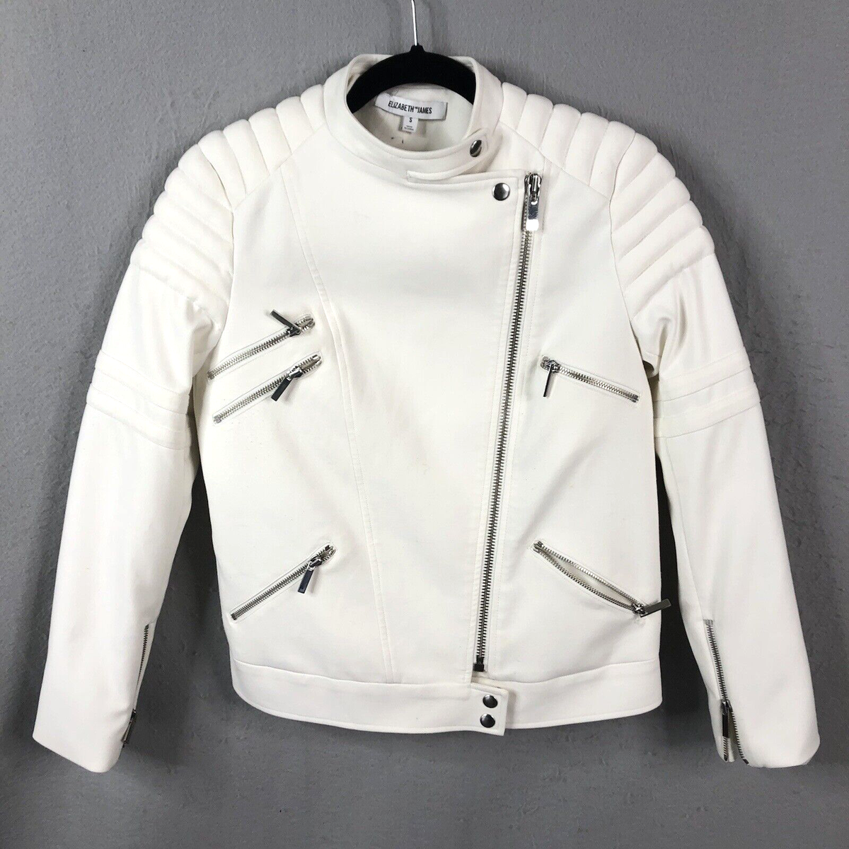 Elizabeth And James Jacket Women Small White Motorcycle Biker