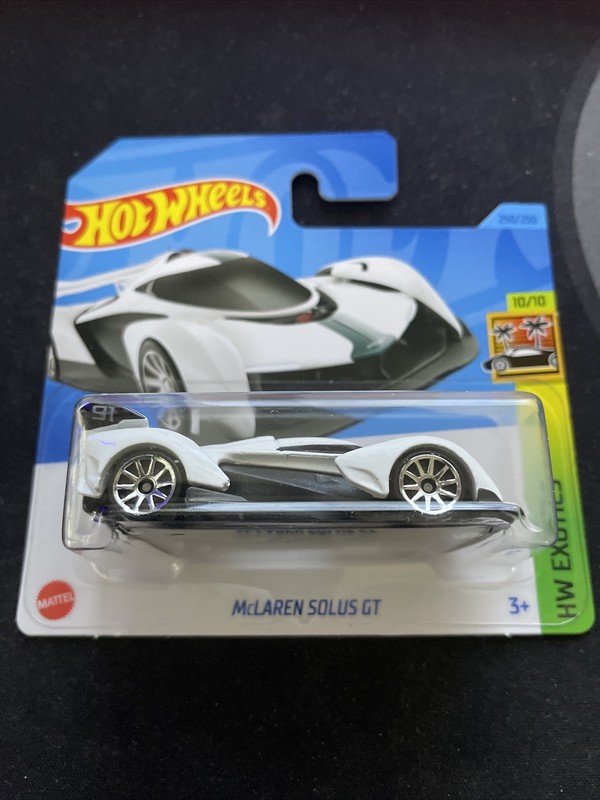 Hot Wheels 2023 McLaren Solus GT HW Exotics SHORT CARD 250 of 250 White