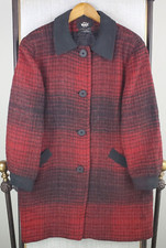 Vtg Woolrich Womens Size Medium Wool/mohair Ombre Plaid Coat Jacket Usa Fabric