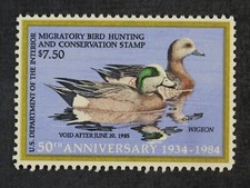CKStamps: estampillas de Estados Unidos Scott #RW51 $7,5 pato como nuevo casi nuevo en buen estado 1984 $12,5