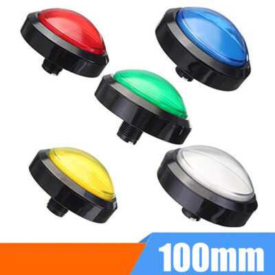 100mm Arcade Button LED Dome Illuminated with Microswitch Pop Music JAMMA MAME