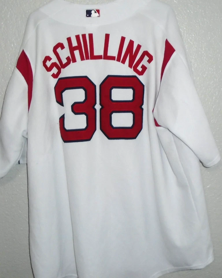 Majestuosa Jersey Curt Schilling #38 Boston Red Sox Talla XXXL Blanca De Colección Foto 2 de 2