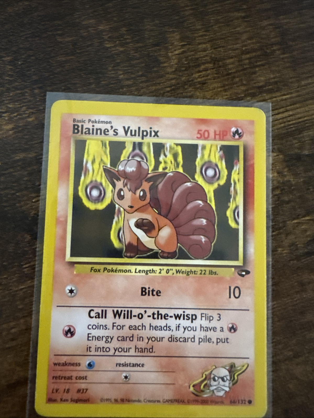 Blaine’s Vulpix 66/132 Gym Challenge Unlimited Pokémon Card