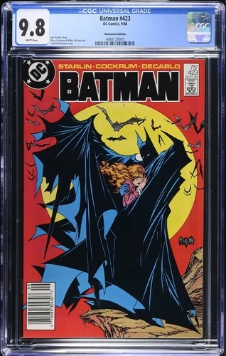 Batman #423 (1988) - Newsstand - CGC 9.8 WP  - Rare in Grade - Classic McFarlane