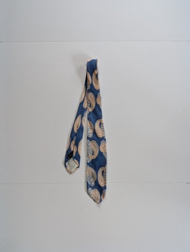 Vtg. 1940s-60s Corcoran's Cambridge Silk Necktie Blue w/ Cream Paisley Pattern