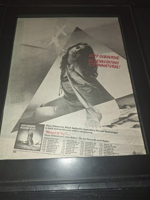 Ozzy Osbourne Blizzard Of Ozz Rare Original Tour Promo Poster Ad