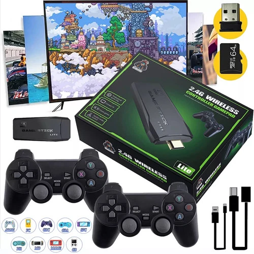 M15 40000+4K HDMI TV Video Game Stick Retro Gaming-Console 2 Wireless Controller - Bild 21 von 24