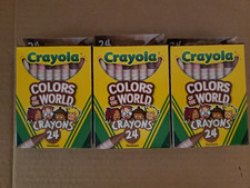 Lot 3 CRAYOLA COLORS OF THE WORLD CRAYONS SKIN/HAIR/MULTICULTURAL/DIVERSITY New