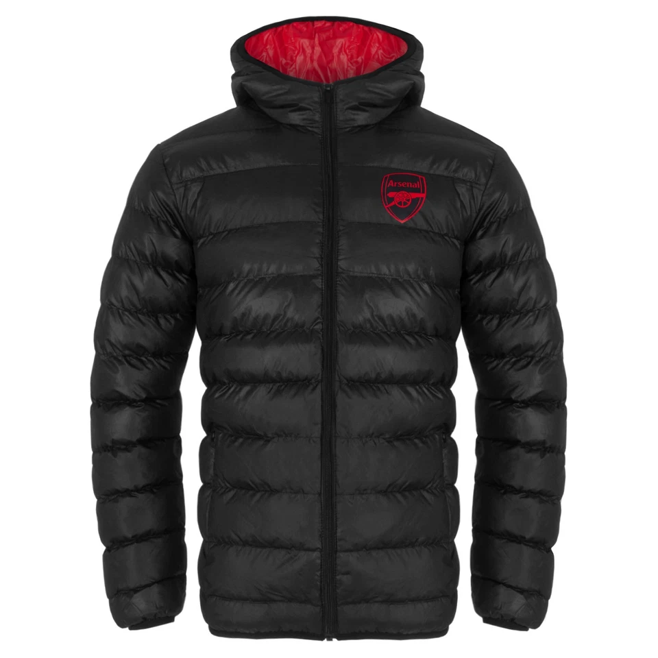 Arsenal F.C. Mens Quilted Jacket Hooded Winter Coat Adults Official Football Gif - Image 2 of 3