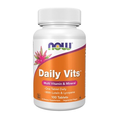 Now Daily Vits Multivitamin And Mineral Supplement 100 Tablets Vegan Non Gmo