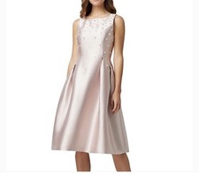 Tahari ASL Pearl Fit And Flair Lovely Pink Blush Party Dress Cocktail Size 6