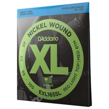 D Addario XL Nickel Wound Electric Bass Strings EXL165 45 105 Tight Bright Tone