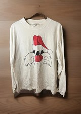 Santa Sylvester Long Sleeve T Shirt Acme Clothing Looney Tunes XL 1991 Vintage