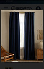 Quince European Linen 48x96 Curtain Panels Blue Light Filtering Rod Pocket — photo 1
