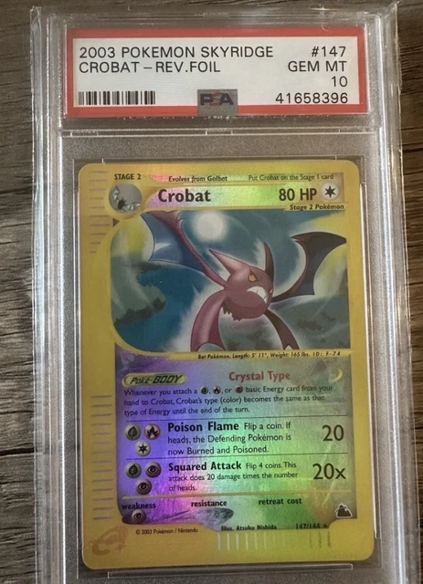 Crobat 147/144 Skyridge Reverse Holo PSA 10 Gem Mint Pokemon Card