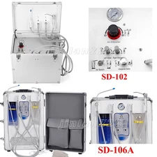 Portable Dental Delivery Unit Syringe Suction Turbine With Air Compressor 4Hole