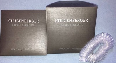 2 x Shower Cap Duschhaube Steigenberger Kunststoffhaube