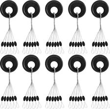 1200Pcs Small Fishing Rubber Bobber Beads Stopper Oval Shape 6-In-1 Sinker Stops