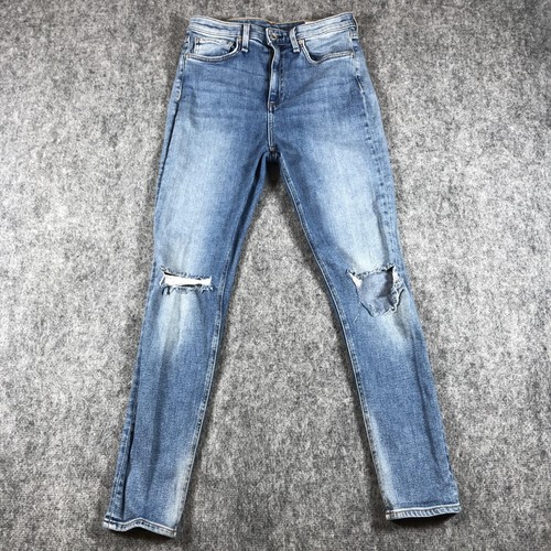Rag & Bone Jeans Nina Womens 28 Tulsa High Rise Ankle Skinny Distressed Denim