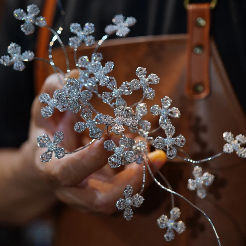 Gorgeou 公主水晶新娘 Tiaras 头带 锆石 婚礼 锆石 Barrttes — 第 2/4 张图片