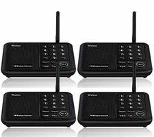 4 pack Wuloo Intercoms Wireless for Home 5280 Feet Range 10 Channel 3 Code