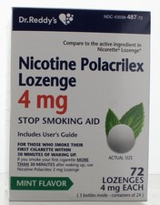 Dr. Reddy's Nicotine Polacrilex Lozenge 4 MG 72ct Mint Flavor Exp 05/2027