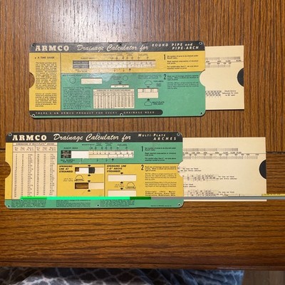 Armco Drainage Calculators for Round Pipe & Pipe-Arches-Multi Plate Arches, 1965