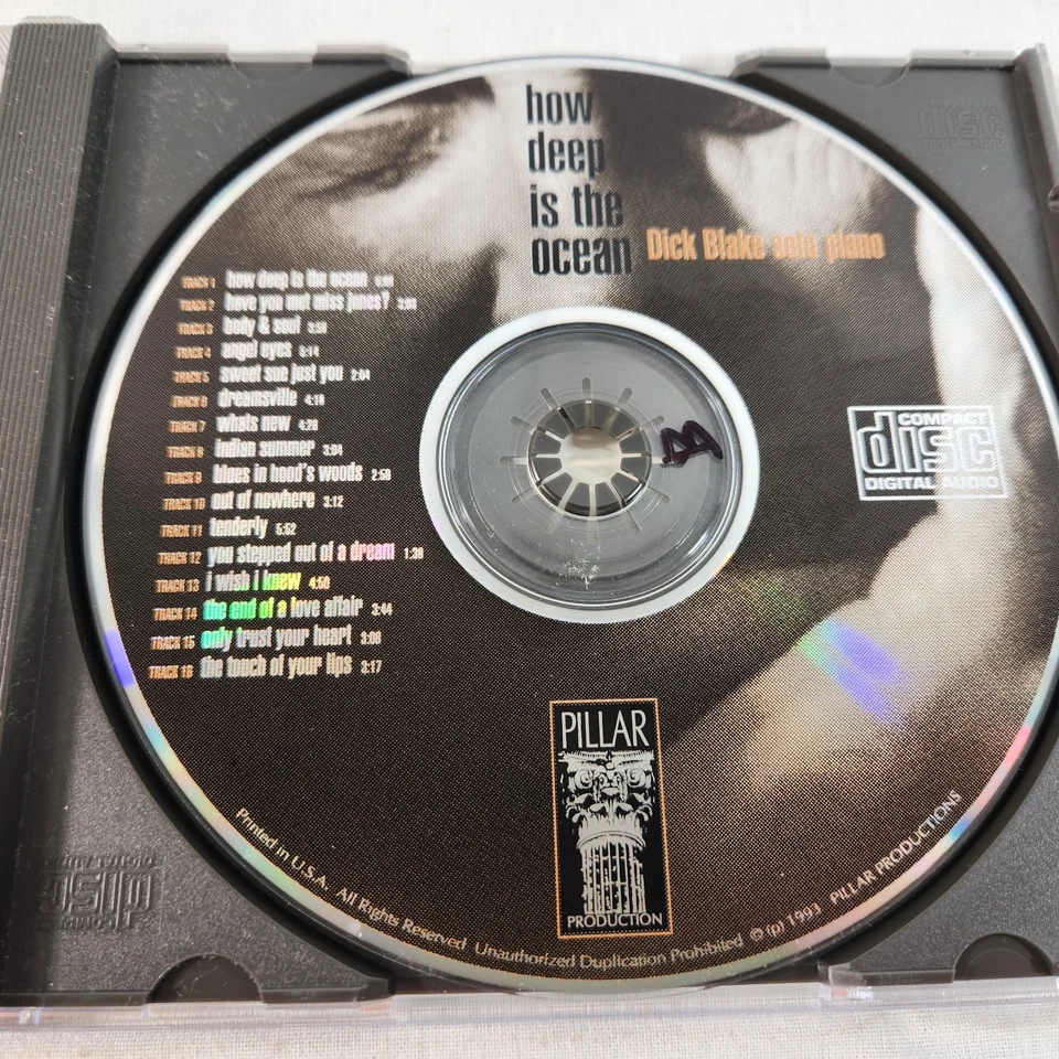 Dick Blake Solo Piano How Deep Is The Ocean - Jazz Piano (CD 1993) EUC Foto 3 de 4