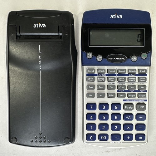 Ativa AT-10 Multi-Function Financial Calculator 12 Digit LCD Display - Picture 1 of 2