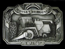 UB01167 NOS VINTAGE 1986  MASSEY FERGUSON MF 750  TRACTOR PEWTER BELT BUCKLE