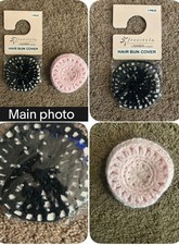 Danskin New Black W/Faux Pearls Ballet Hair Bun Cover Pink Bun Cover Girls Woman