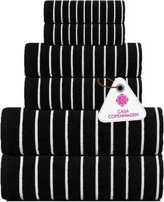 6Pcs Bathroom Towel Gift Set, 600GSM, Black