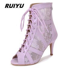 Latin Dance Boots Salsa Tango Ballroom Party High Heel Women Outdoor Dance Boots