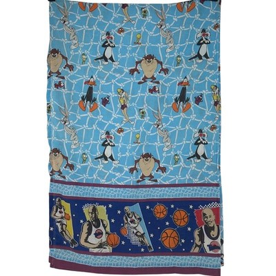 Vintage 1996 Space Jam Twin Flat Sheet Michael Jordan Looney Tunes