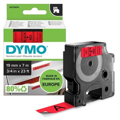 DYMO Schriftband D1 S0720870, 19 mm, schwarz auf rot, 1 St.