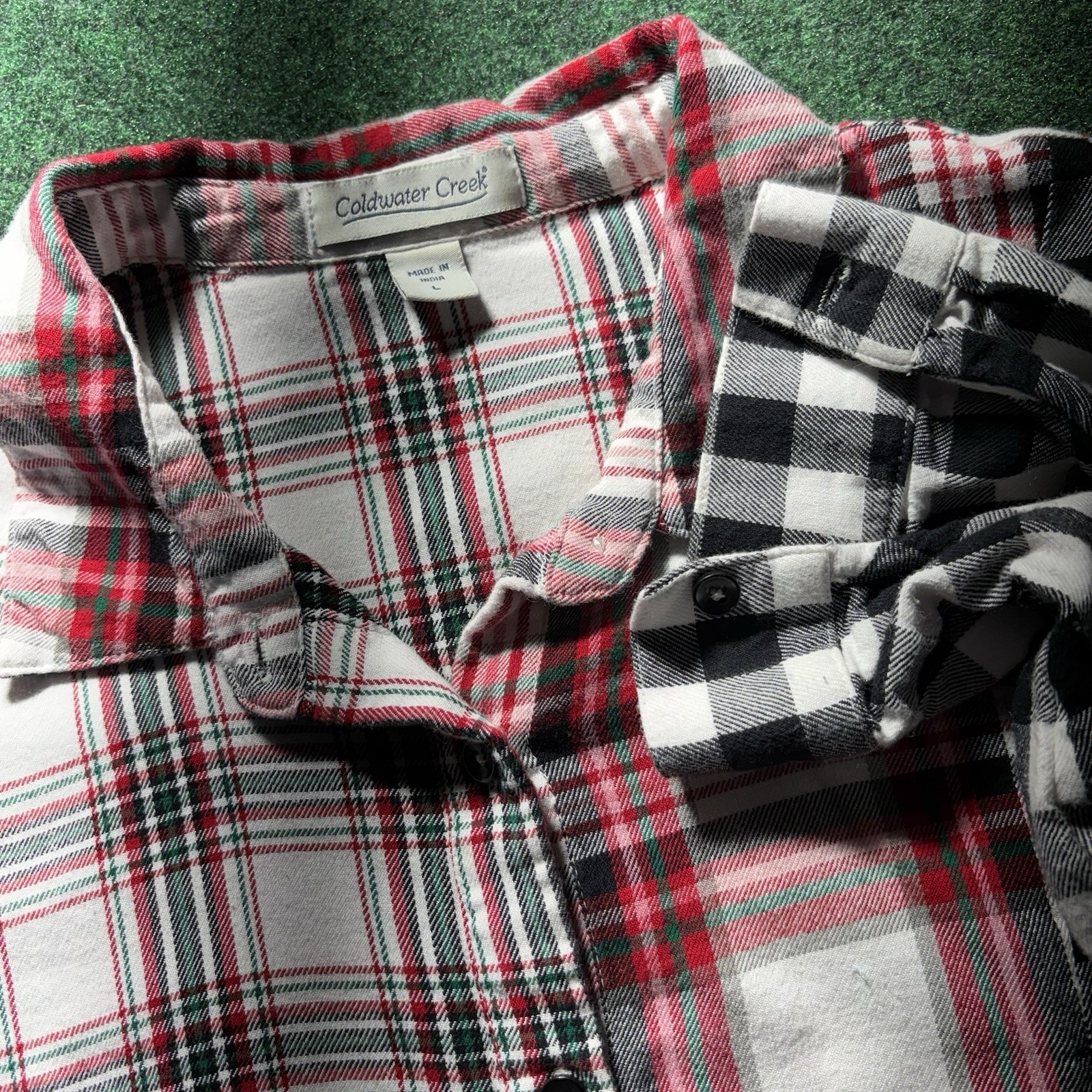 Coldwater Creek Flannel Shirt LARGE Into the Mix … - image 1