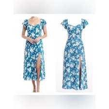 Old Navy Milkmaid Tiered Maxi Dress Size 2X Beach Coastal Cottage Floral Resort