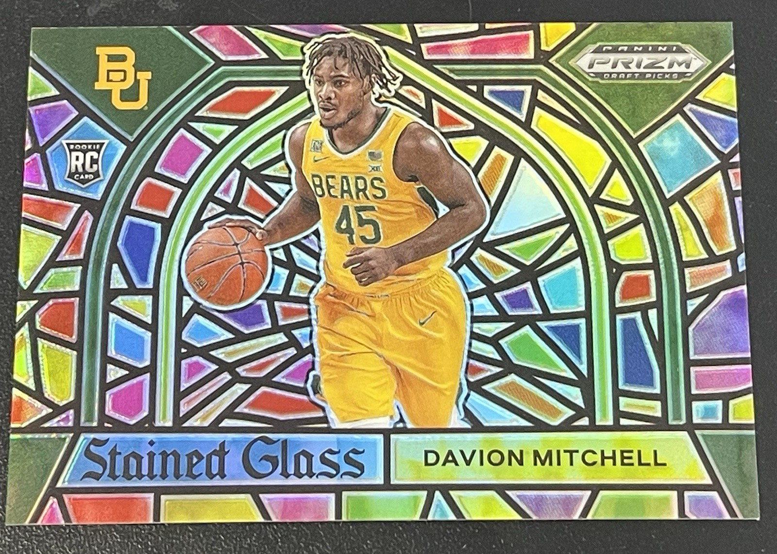 DAVION MITCHELL 2021 PRIZM DRAFT PICKS PRIZM STAINED GLASS SP RC BAYLOR/HEAT