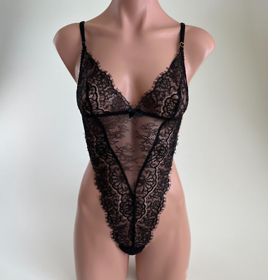 Victoria's Secret Lace Lingerie Teddy Unlined One Piece Bodysuit