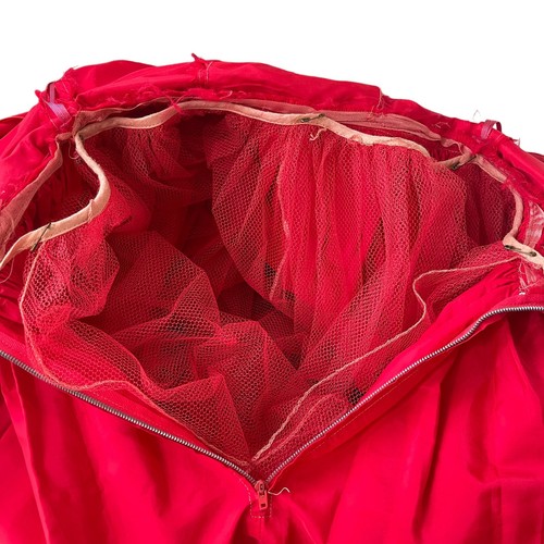 Vintage Red Party Dress Womens Holiday Christmas Eyelet Crinoline Fit And Flare - Picture 15 of 19